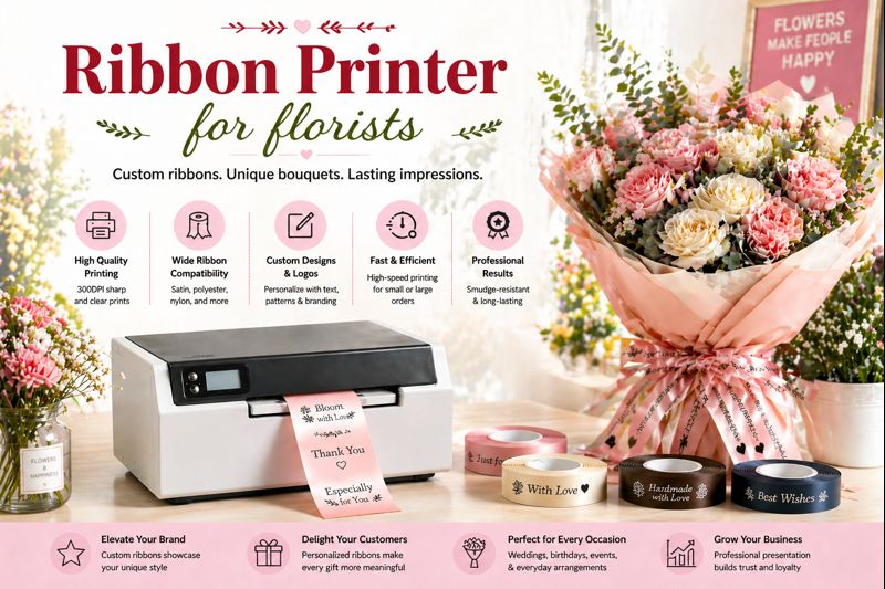 Satin ribbon printer for florists