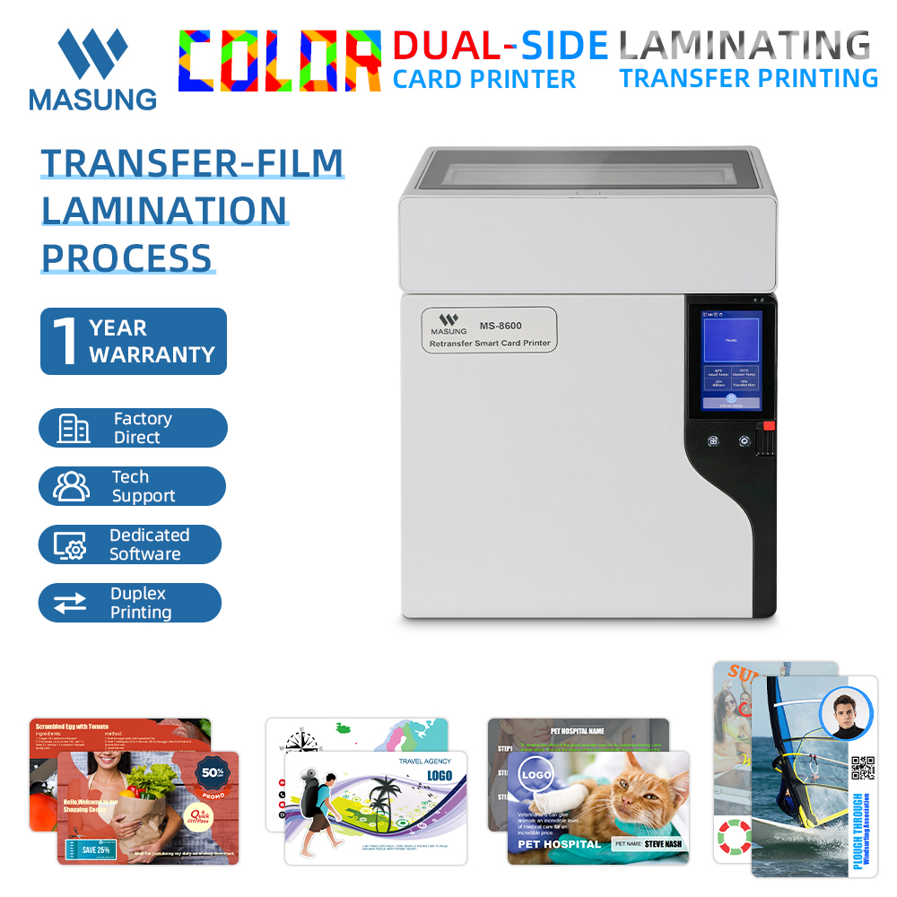 Masung MS-8600 Industrial-Grade 600 DPI Colour Retransfer PVC Card Printer - Image 2