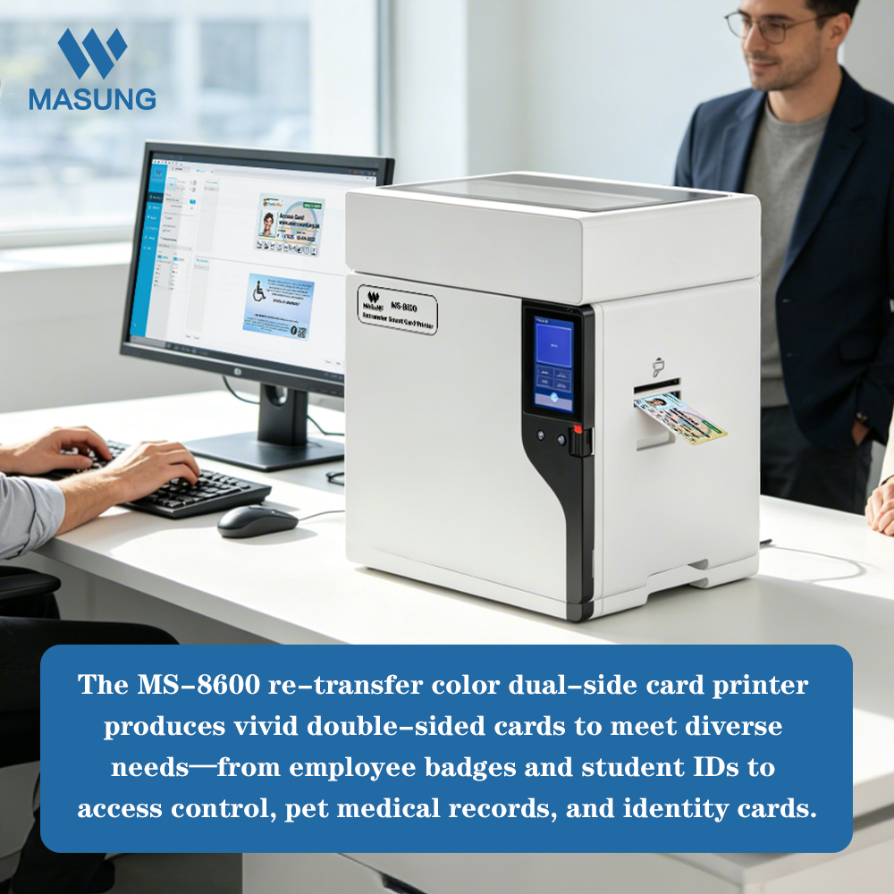 Masung MS-8600 Industrial-Grade 600 DPI Colour Retransfer PVC Card Printer - Image 7