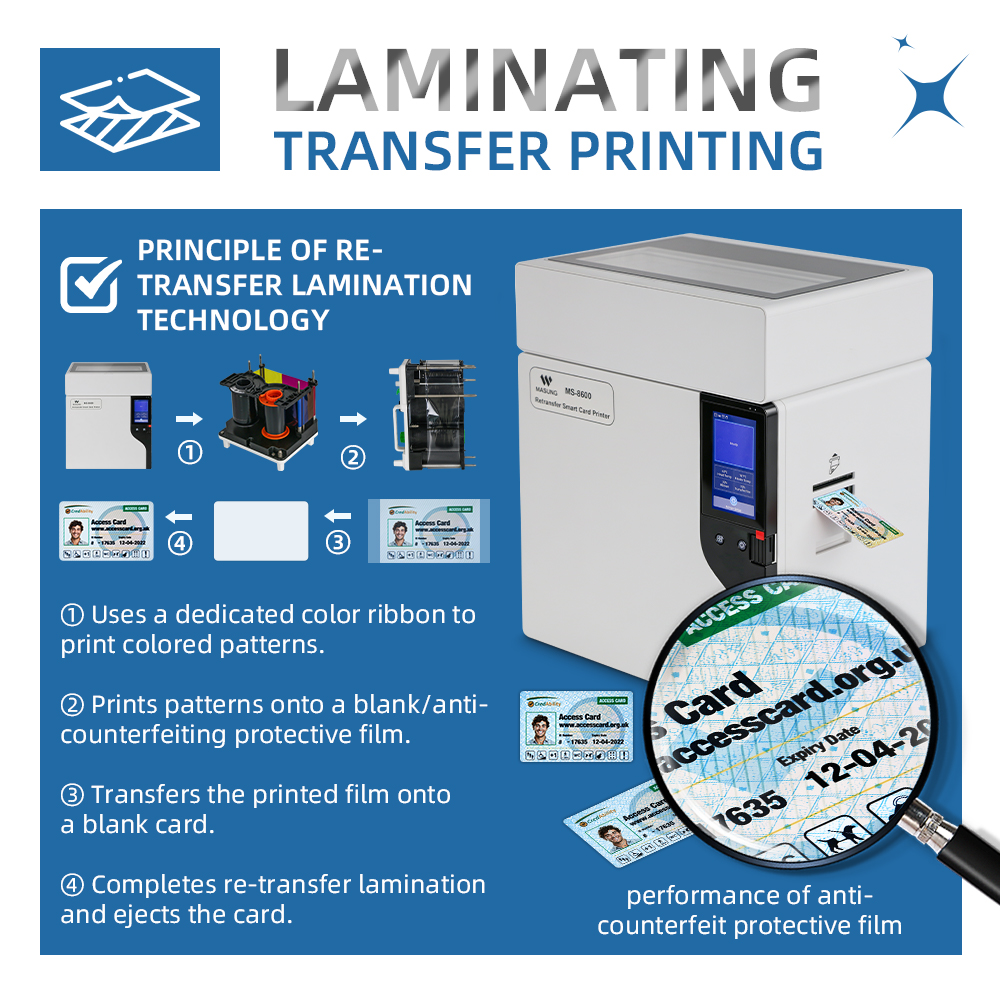 Masung MS-8600 Industrial-Grade 600 DPI Colour Retransfer PVC Card Printer - Image 8