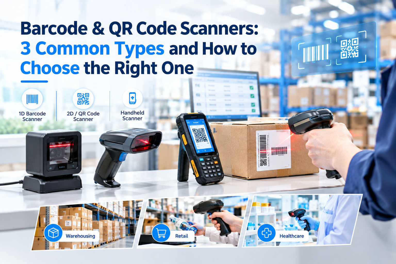 Barcode & QR Code Scanners: 3 Common Types and How to Choose the Right One