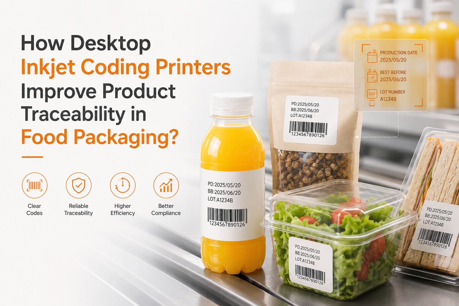How Desktop Inkjet Coding Printers Improve Product Traceability in Food Packaging