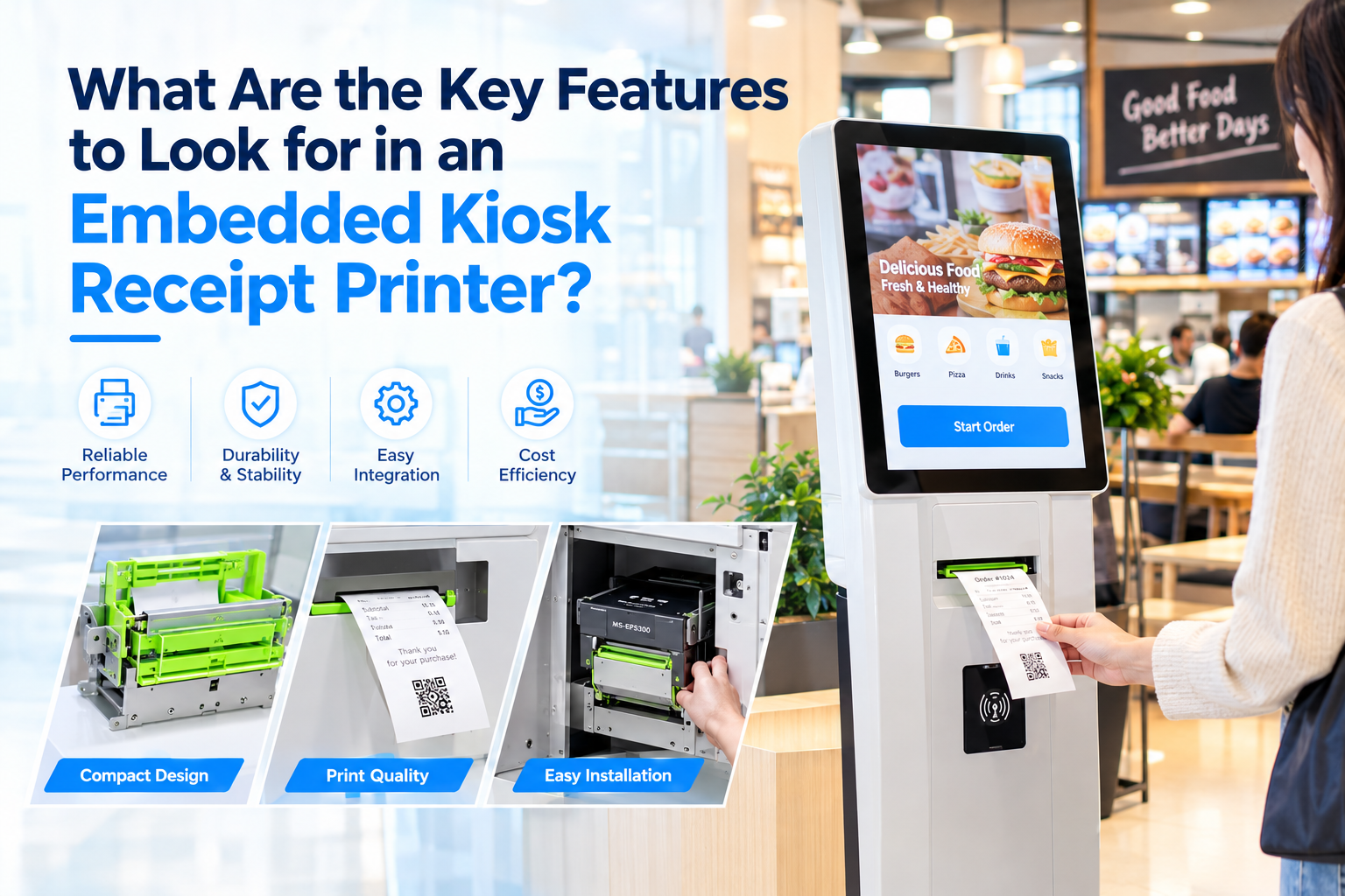 What Are the Key Features to Look for in an Embedded Kiosk Receipt Printer?
